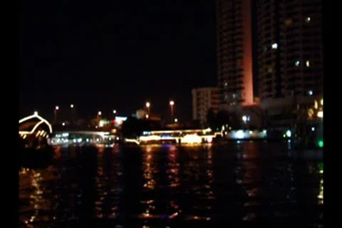 Night  river Chao Praya 스톡 동영상 10560372