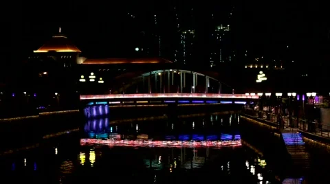 Night on the river Stock Footage 782007