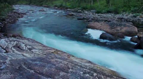 Night river in Scandinavia Stock Footage 42386485