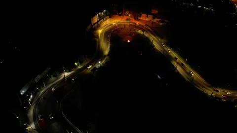Night road from above Video stock 272288883