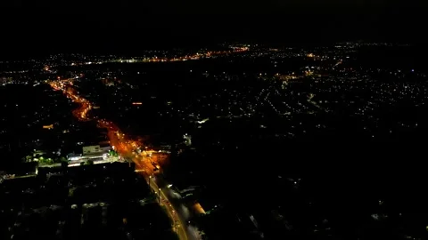 Night road from above Video stock 272288886