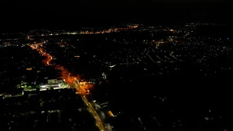 Night road from above Video stock 272288887