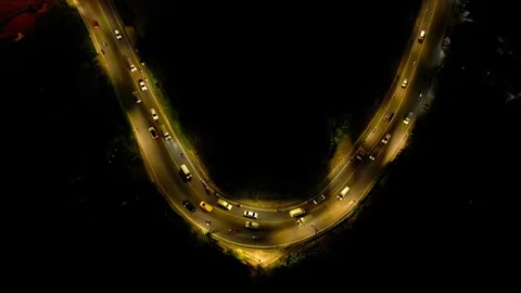 Night road from above Video stock 272288888