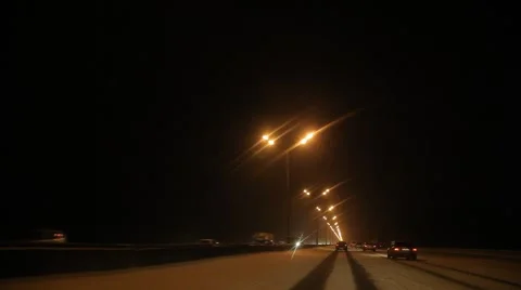 Night road in bad weather Video stock 48895384