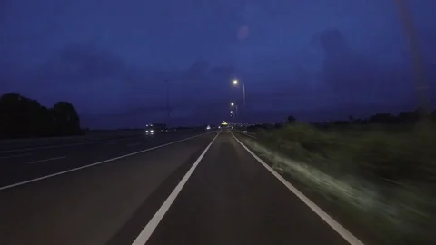 Night road-clip Stock Footage 83480325
