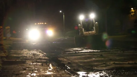 Night Road Construction Stock Footage 997047