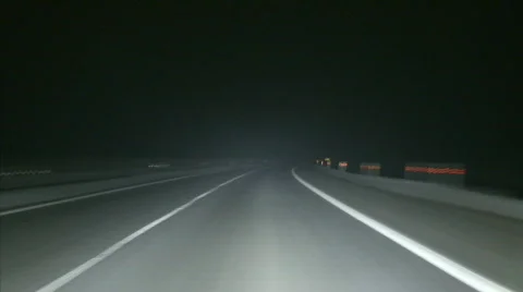 Night road driving Video stock 606124