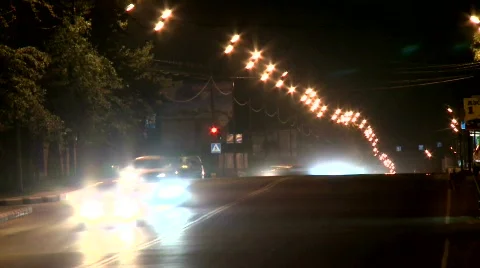 Night Road Stock Footage 495125