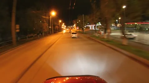 Night road Stock Footage 8849962