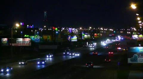Night road Stock Footage 10891887