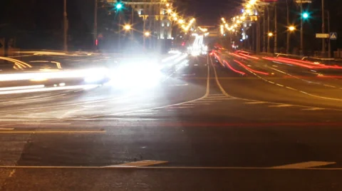 Night road Stock Footage 30092668