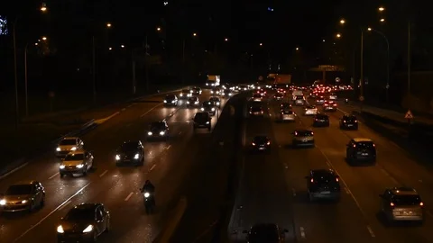 Night road Stock Footage 74464595