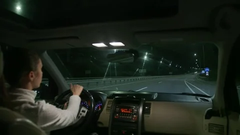 Night road 스톡 동영상 80489028