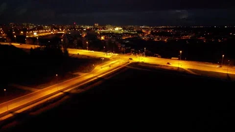 Night road Stock Footage 260302659