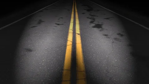 Night road loop, headlights Stock Footage 93400870