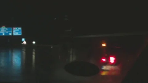 Night road overtaking the car Stockbeeldmateriaal 81099555