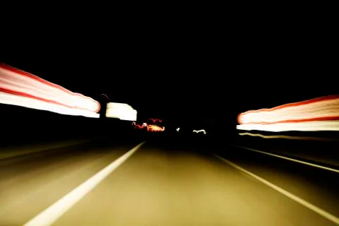 Night on the road Fotos Stock
