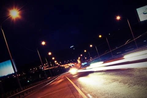 Night road Fotos de archivo