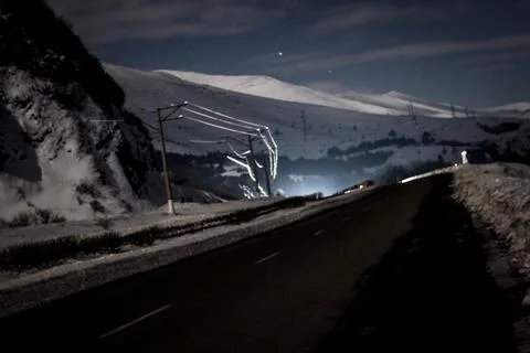 Night road Foto stock