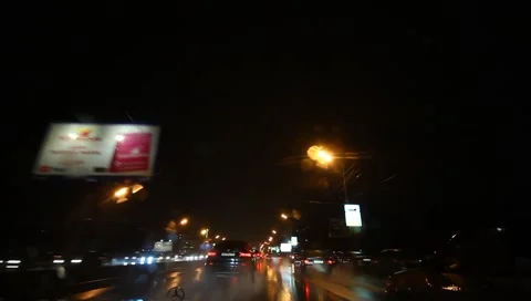 Night road rain Stock Footage 5166004