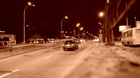 Night Road Retro Stock Footage 83816941