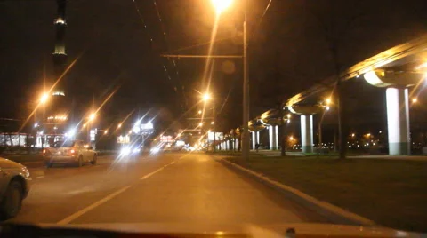 Night road Time Laps Stock Footage