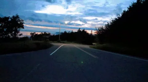 Night Road Time lapse Stock Footage 48632562