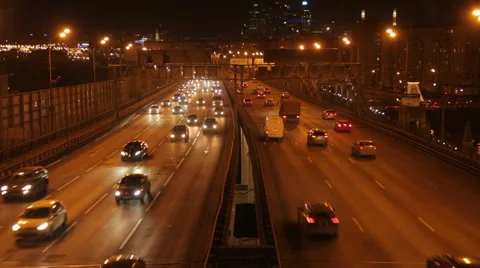 Night road timelapse Stock Footage 63378317