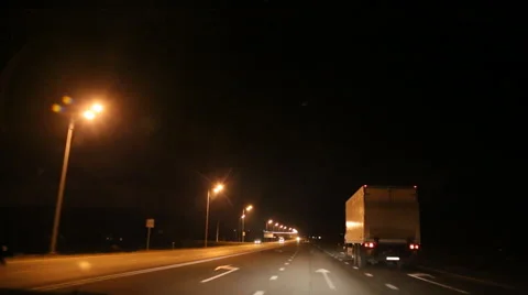 Night road track. Stock Footage 43279025
