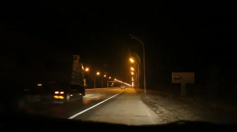 Night road track. Stock Footage 43279127