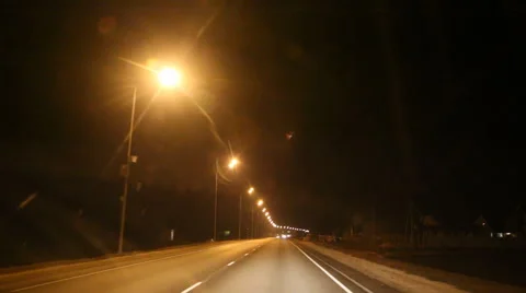 Night road track. Stock Footage 43279133