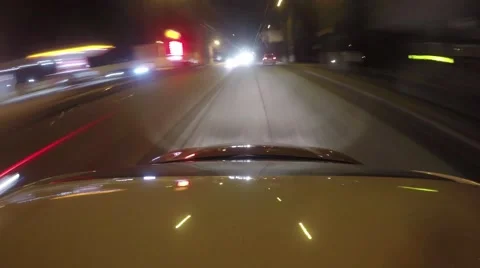 Night Road Traffic Time Laps Stock Footage 60031004