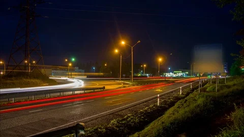 Night road traffic timelapse 4k Stock Footage 69759652