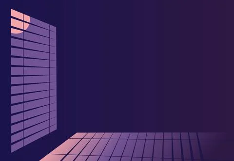 Night room with light from window Stock Illustration