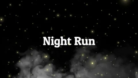 Night run text overlay with golden floating particles with graphic animation Stock Footage 338389839