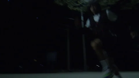 Night Run — Young Athlete on Empty Street Stock Footage 314644241