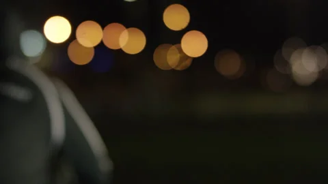 Night runner on a city streets Stock Footage 137373891