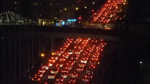 Night Rush Hour Timelapse 1 Stock Footage 10715022