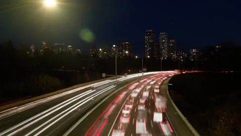 Night Rush Hour Timelapse Stock Footage 339233469