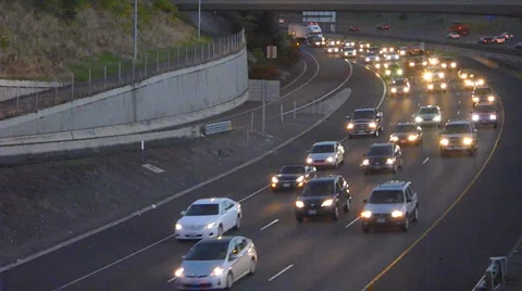 Night Rush Hour Traffic Time Lapse Stock Footage 978327