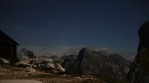 Night sceenery high in the alps Stock Footage 101749165