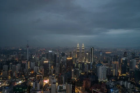 Night scene Cityscape Stock Footage 121864745