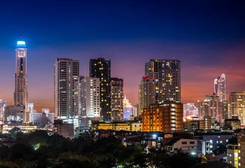 Night scene cityscape Stock Photos