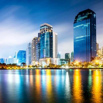 Night scene cityscape Stock Photos