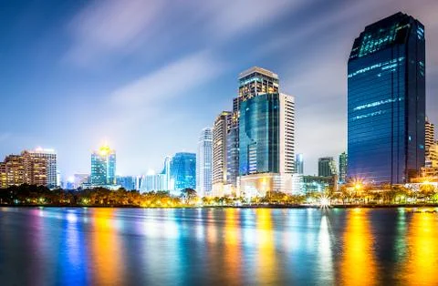 Night scene cityscape Stock Photos