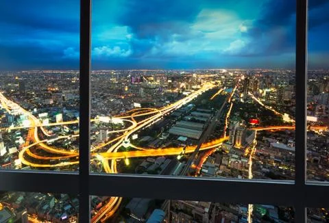 Night scene cityscape Stock Photos