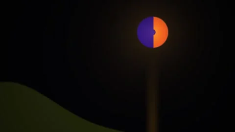 Night scene with moon and hill. Stock Footage 337489512