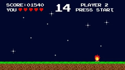 Night Scene of an Old Arcade Video Game Stock Footage 79019448