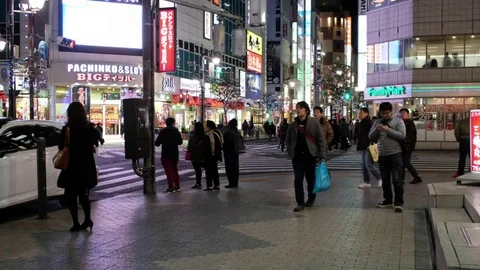 NIGHT SCENE IN SHIMBASHI Stock Footage 84481473