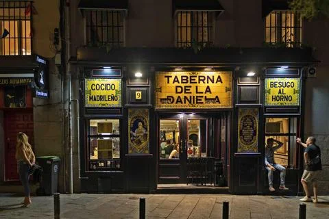 Night Scene at Taberna de la Daniela Stock Photos